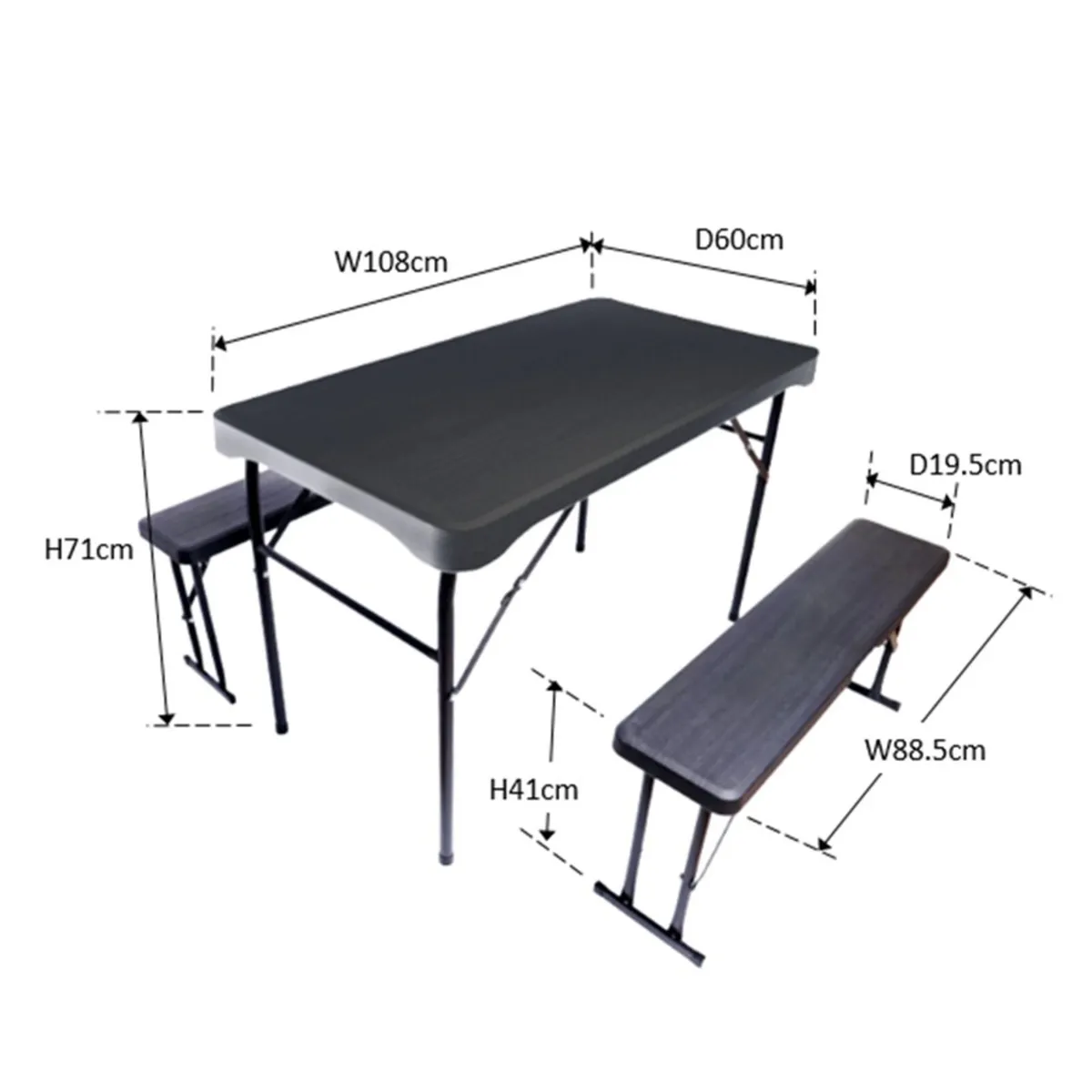 New Picnic Set Table & 2 Benches - Image 2