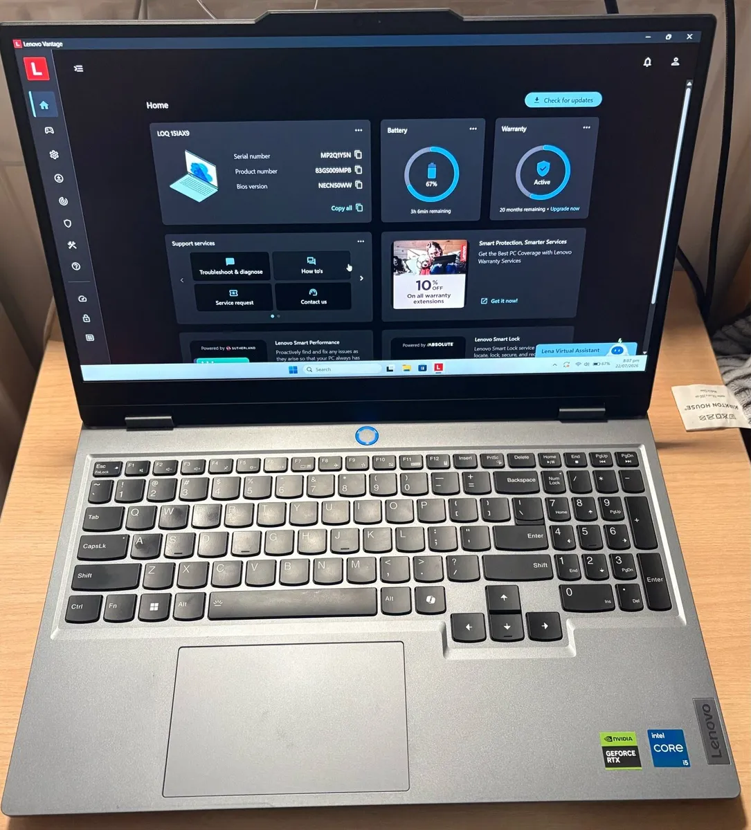 Gaming Laptop ( Lenovo LOQ 15IAX9) - Image 1