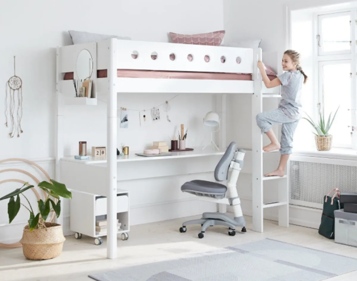 Flexa High Bed + Ladder & Mattress - Image 1