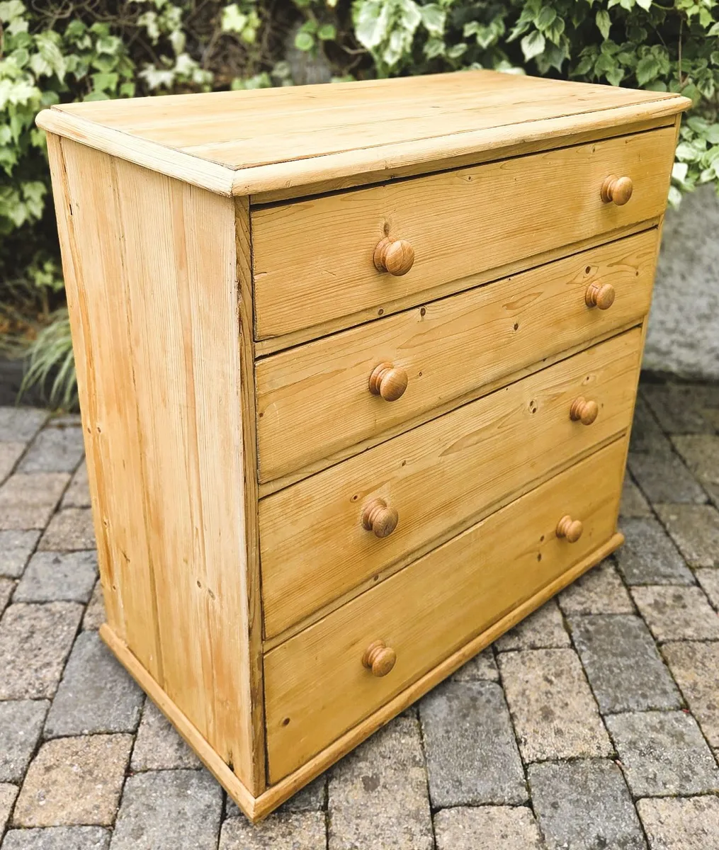 Antique Pine Chest- Circa 1920 - Image 4