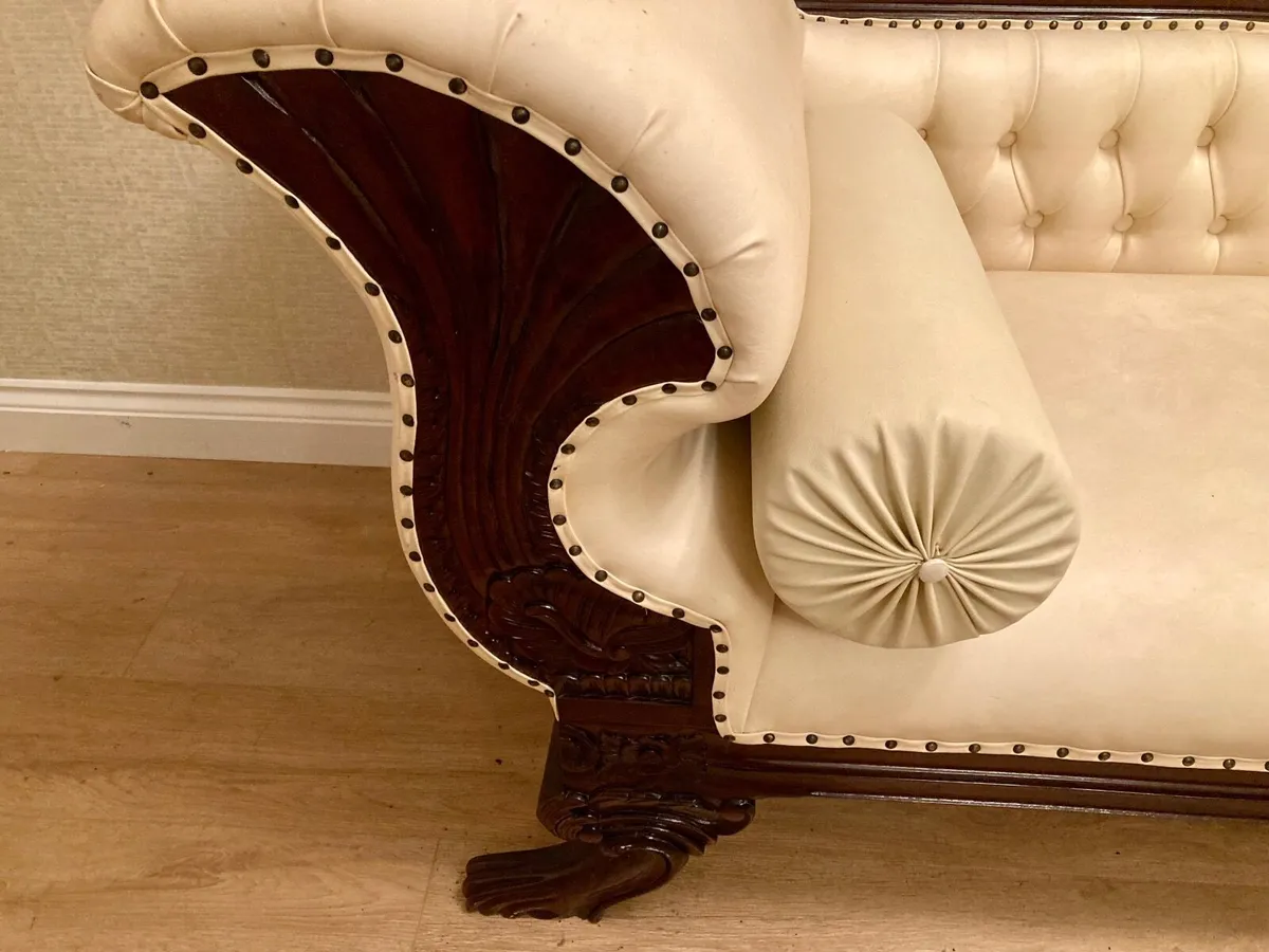 William IV Style Reproduction Double Scroll Settee - Image 3