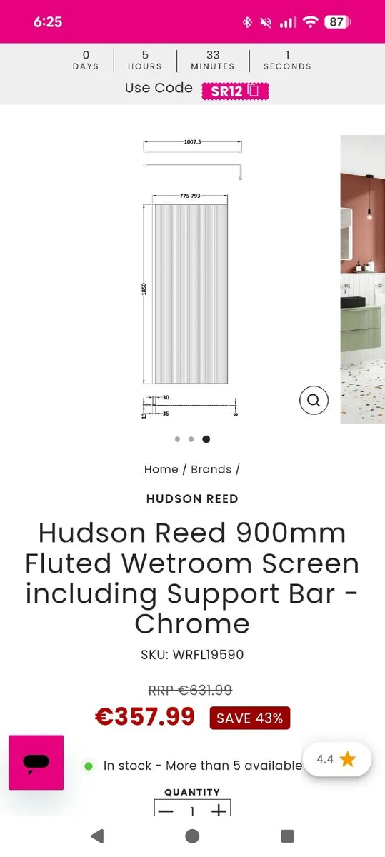 Glass shower panel - Image 2