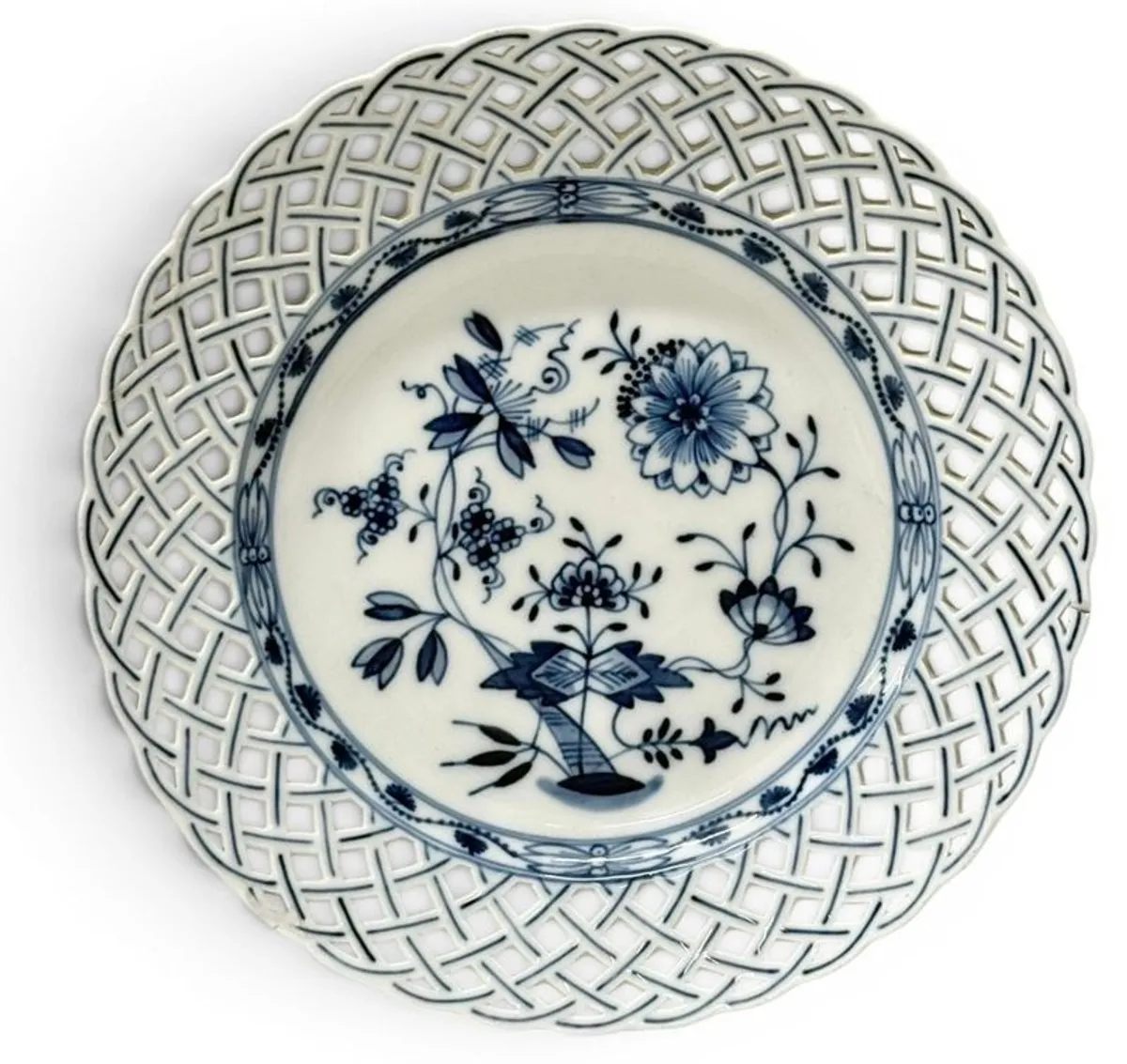 KPM Berlin. Antique Blue & White Reticulated Porcelain Plate. Royal Porcelain Manufactory - Image 1