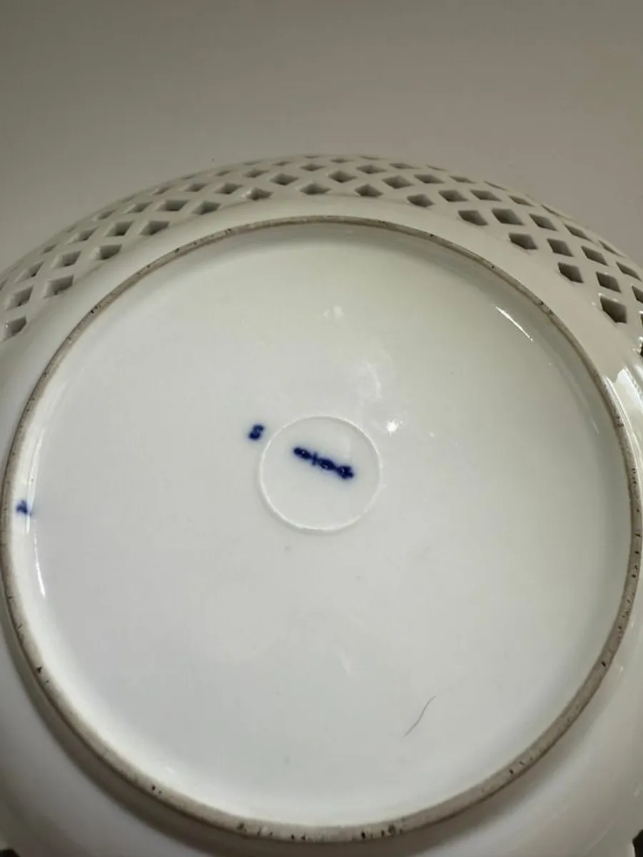 KPM Berlin. Antique Blue & White Reticulated Porcelain Plate. Royal Porcelain Manufactory - Image 2