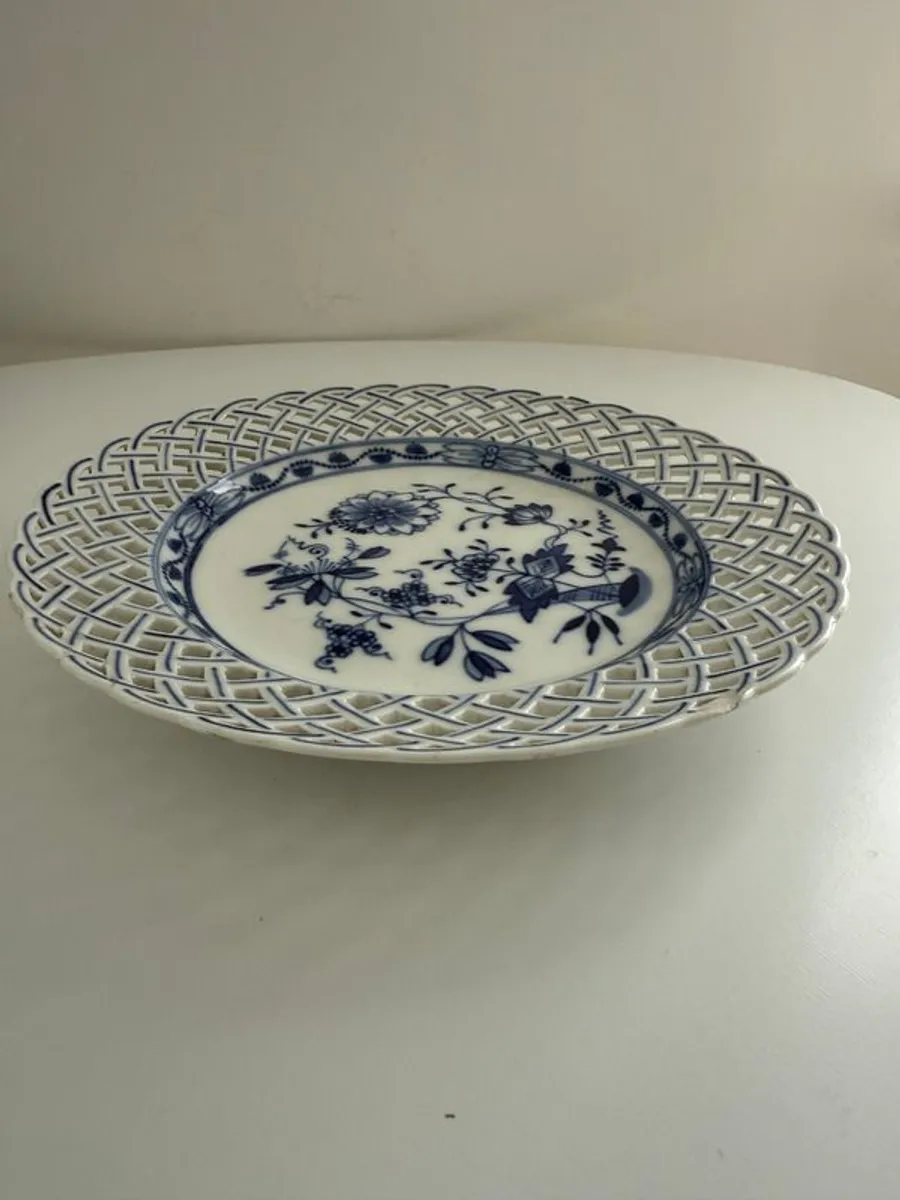 KPM Berlin. Antique Blue & White Reticulated Porcelain Plate. Royal Porcelain Manufactory - Image 3
