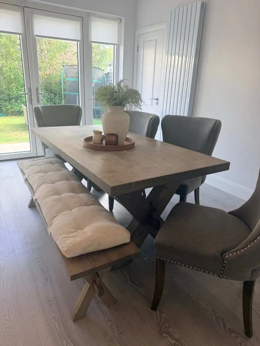 Diamond Furniture Horsen Dining Set Table, Bench & 4 Chairs - Image 4