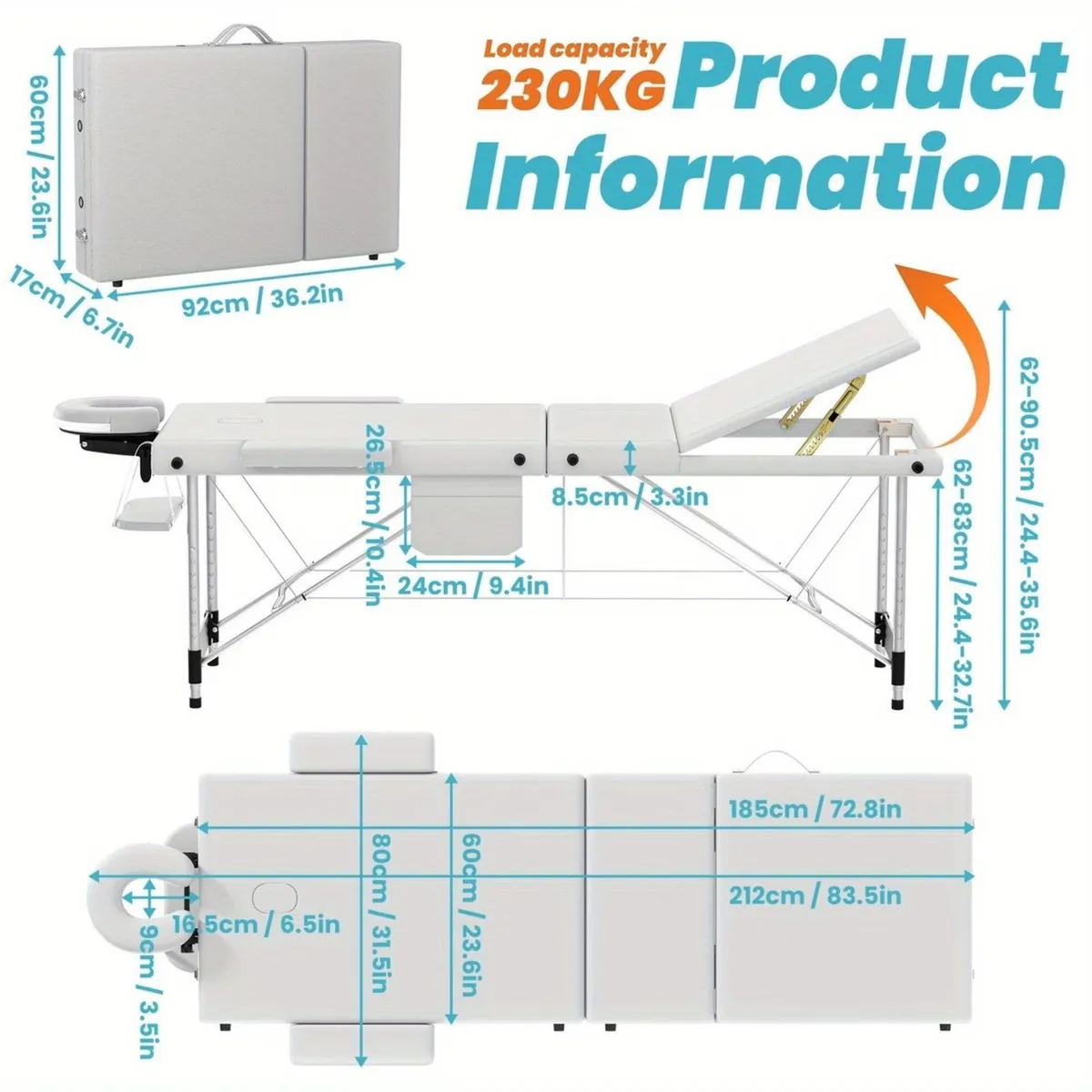 Massage Bed Folding Spa Treatment Table - Image 2