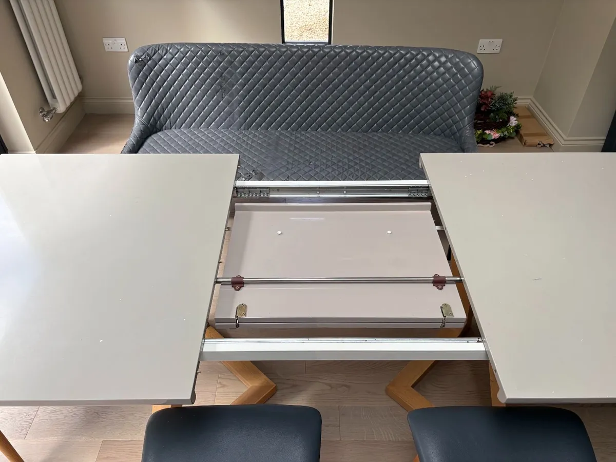 Extendable Dining Table, 4 Chairs & Bench - Image 3