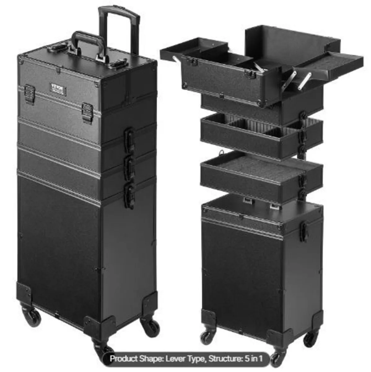 5 in 1 Professional Makeup Train Case Aluminum - Image 2