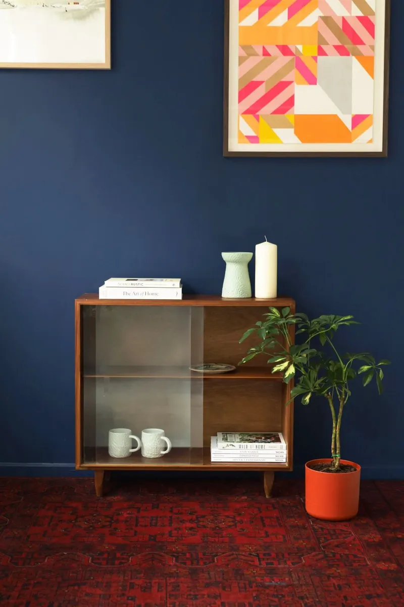 Mid Century Glazed Side Cabinet - Image 1