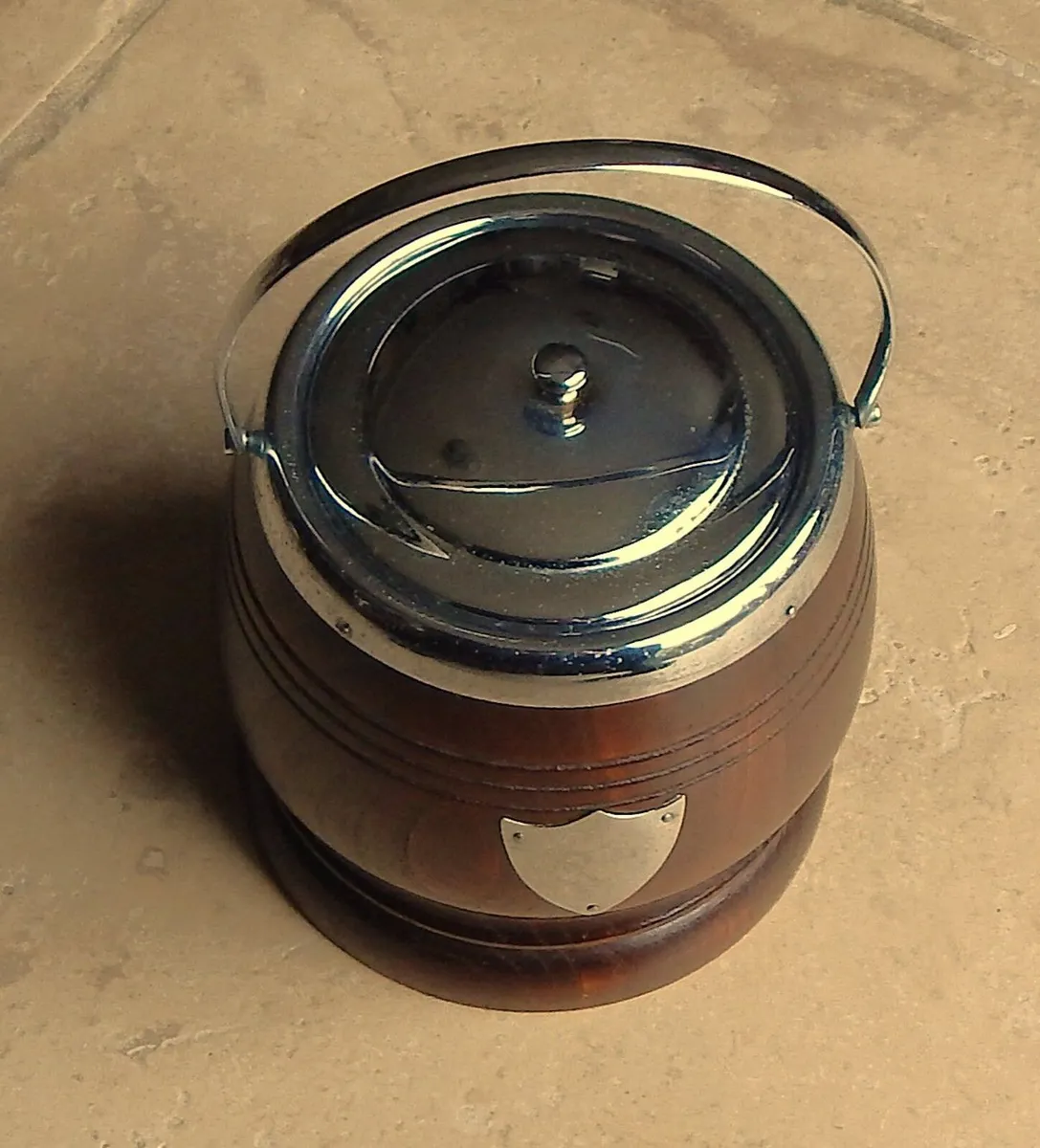 Vintage Oak Biscuit Barrel/Ice Bucket - Image 2