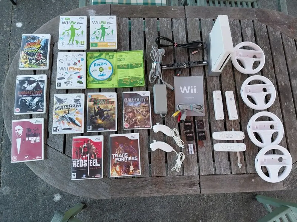 Wii Console, controllers, accessories, games bundle - Image 1