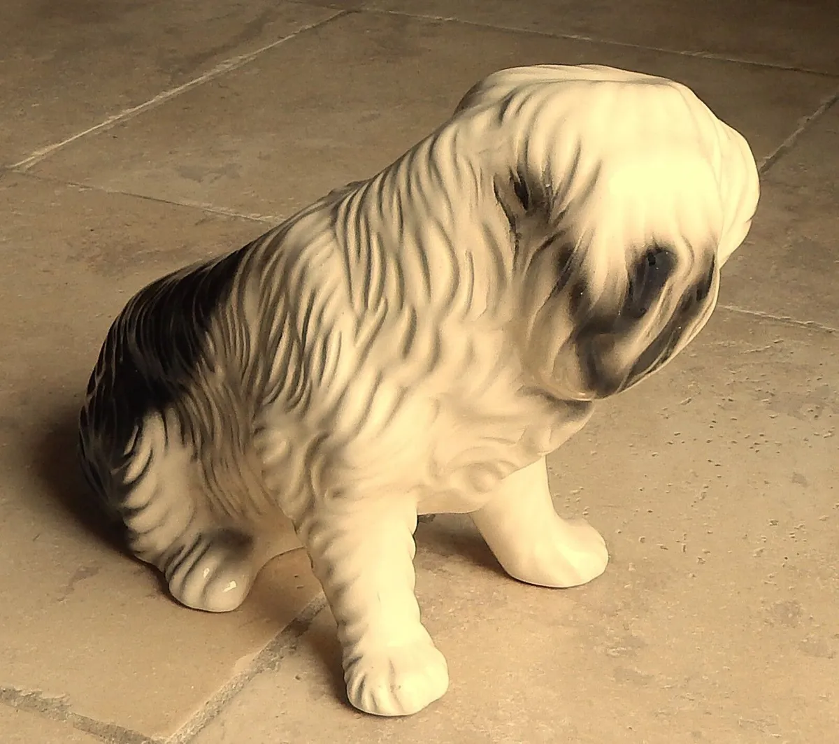 Large Ceramic Old English Sheep Dog Figurine - Image 2