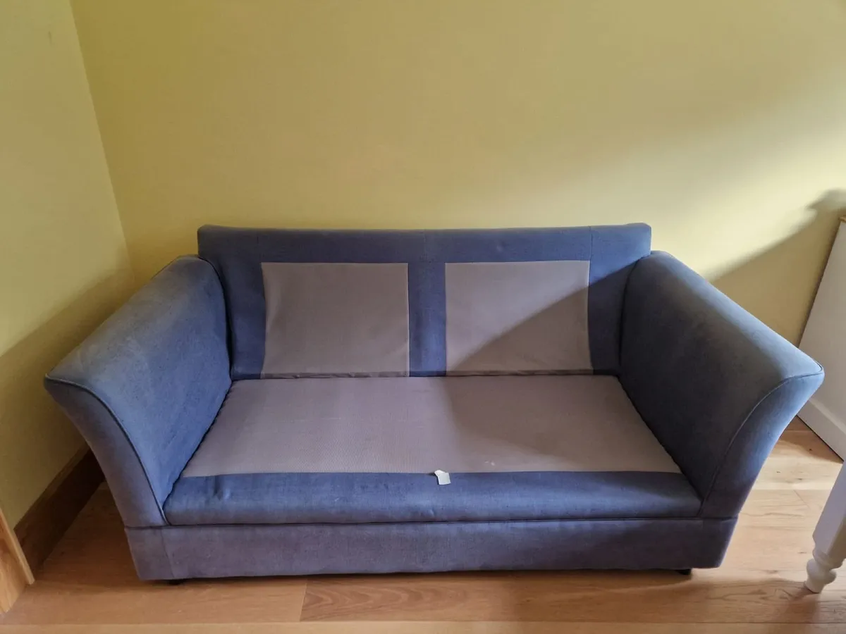 Two seater blue sofa - Image 3