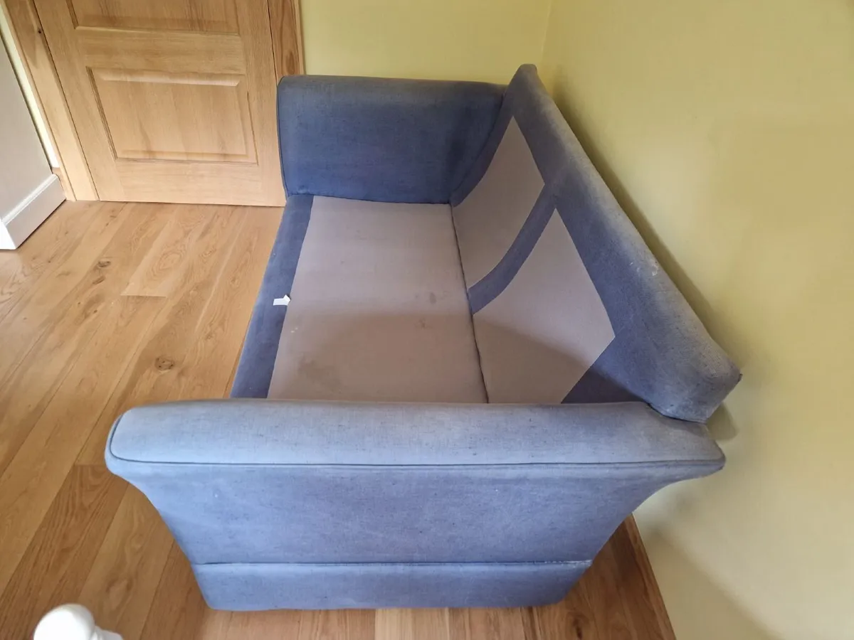Two seater blue sofa - Image 4