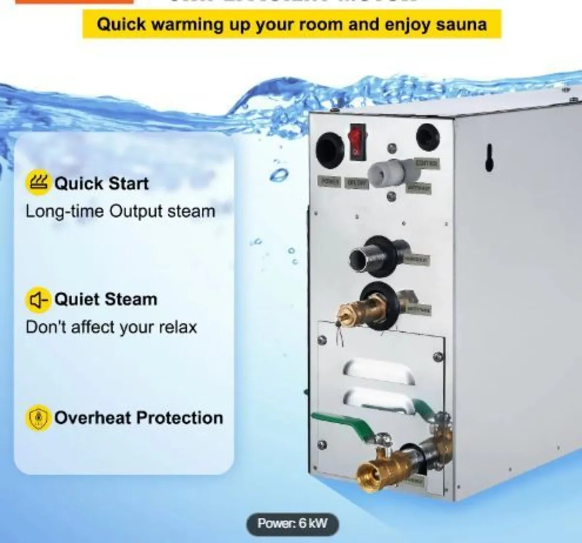 6KW Sauna Bath Steamer - Image 2