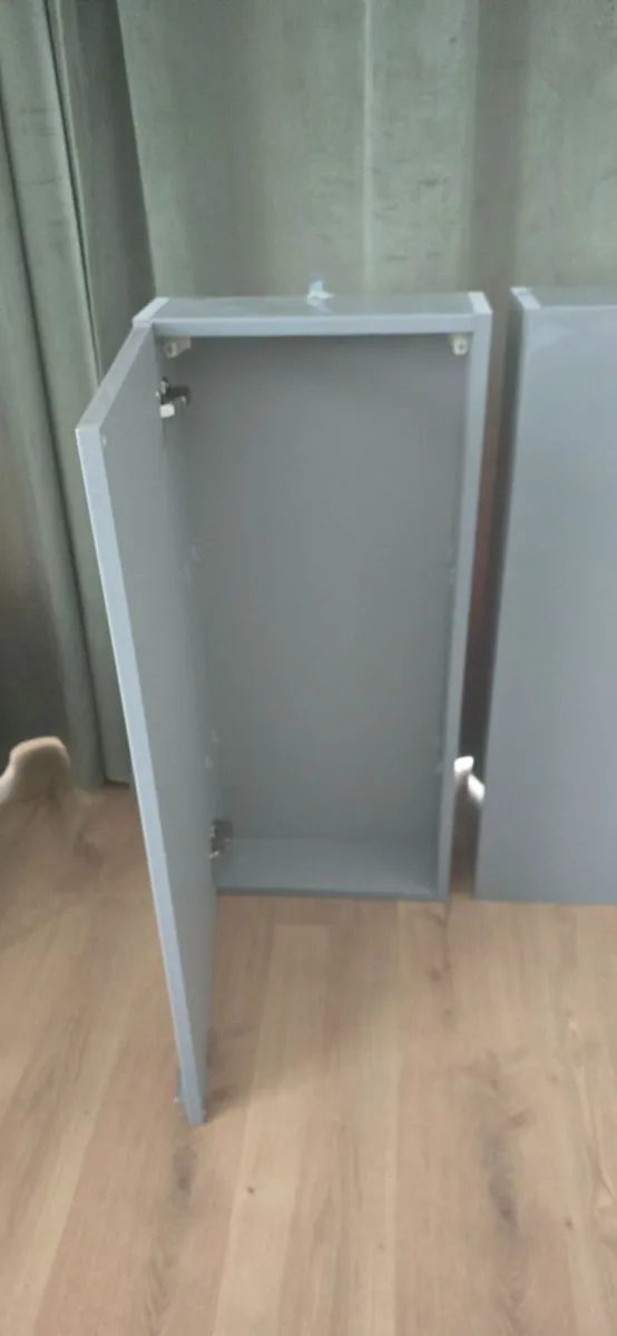 Gloss grey bathroom wall cabinet - Image 2