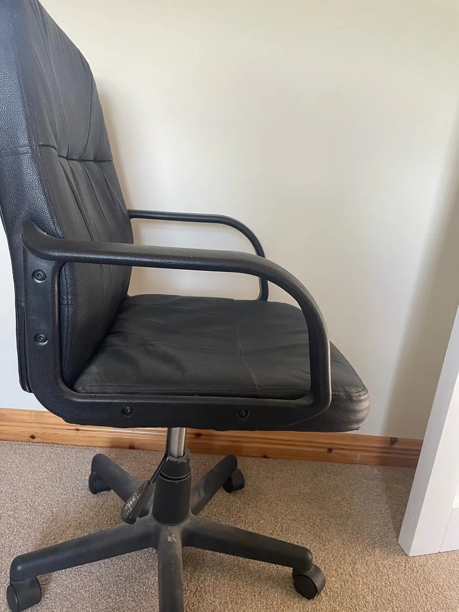 Black Leather Office Chair - Image 2
