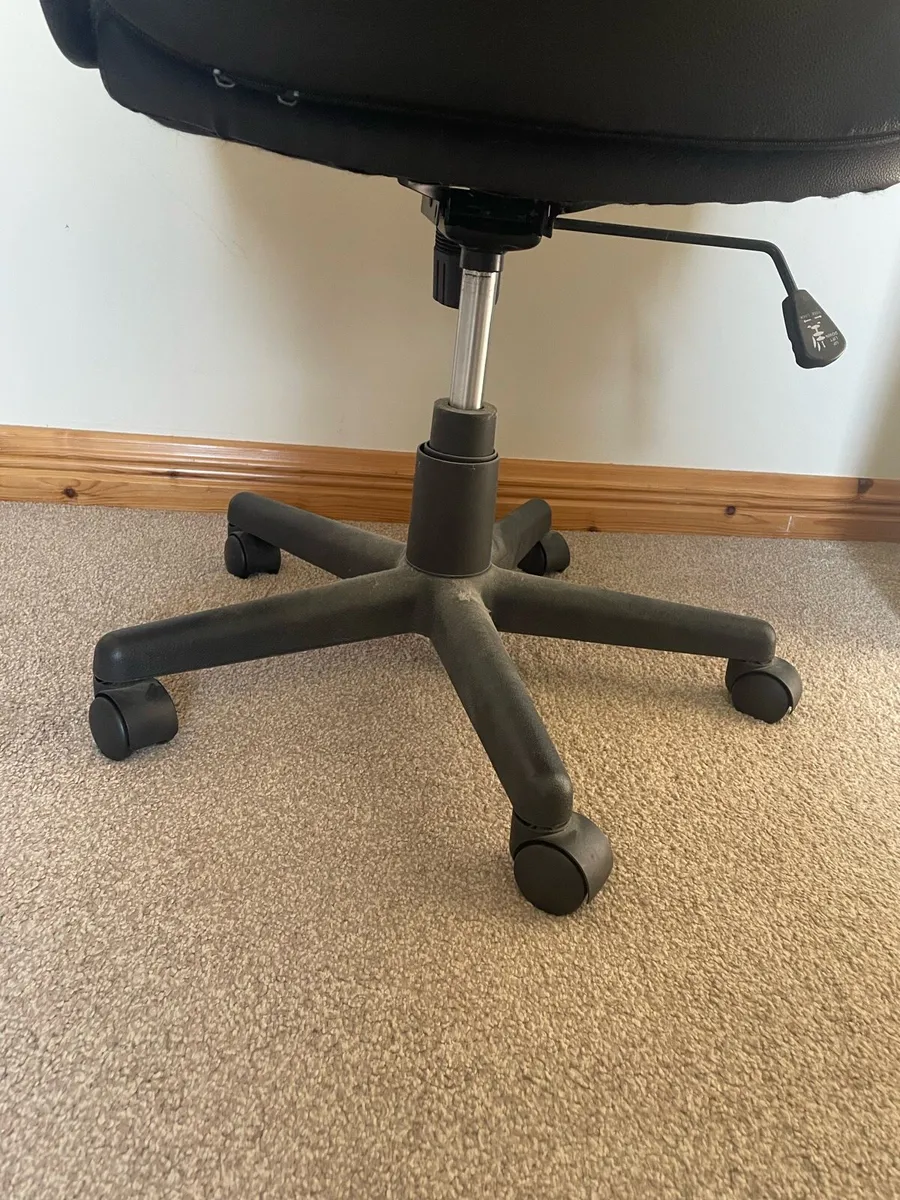 Black Leather Office Chair - Image 3