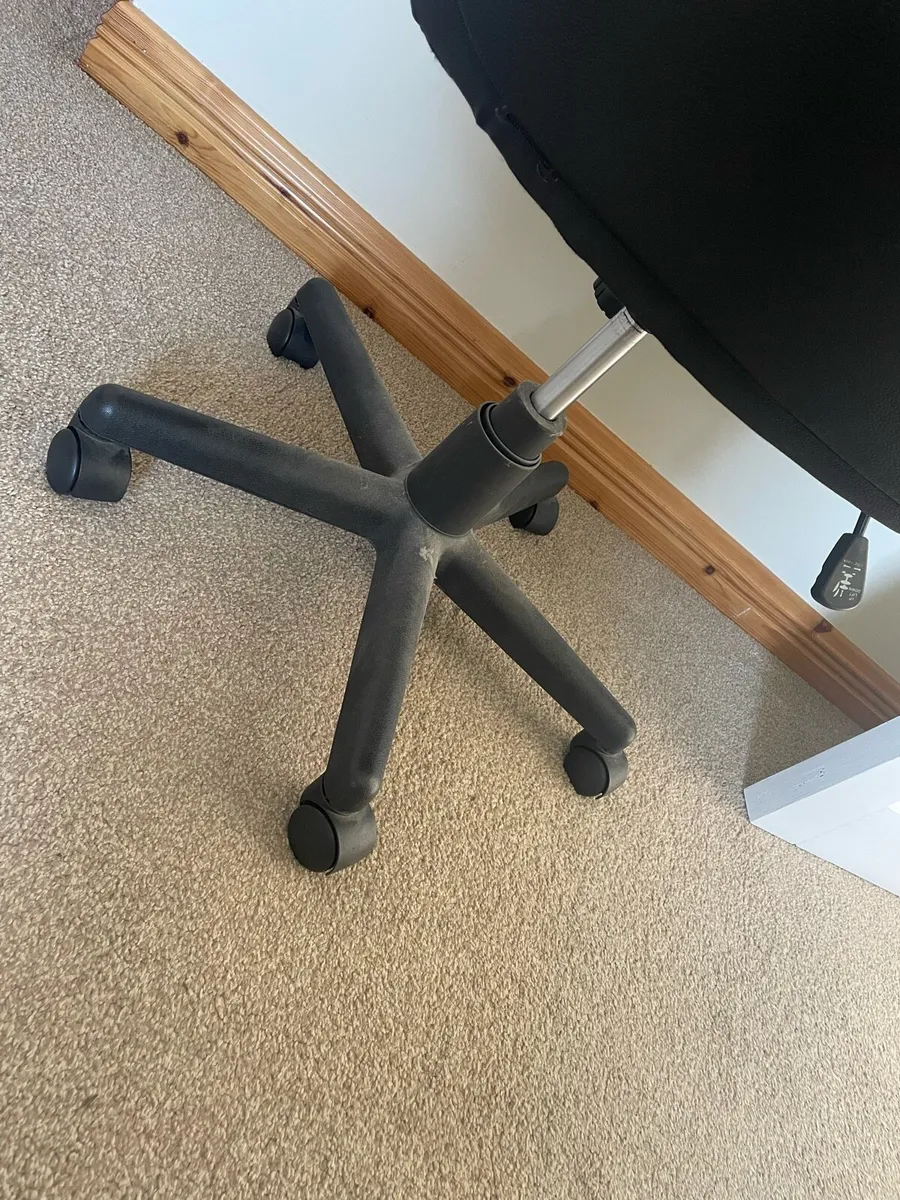 Black Leather Office Chair - Image 4