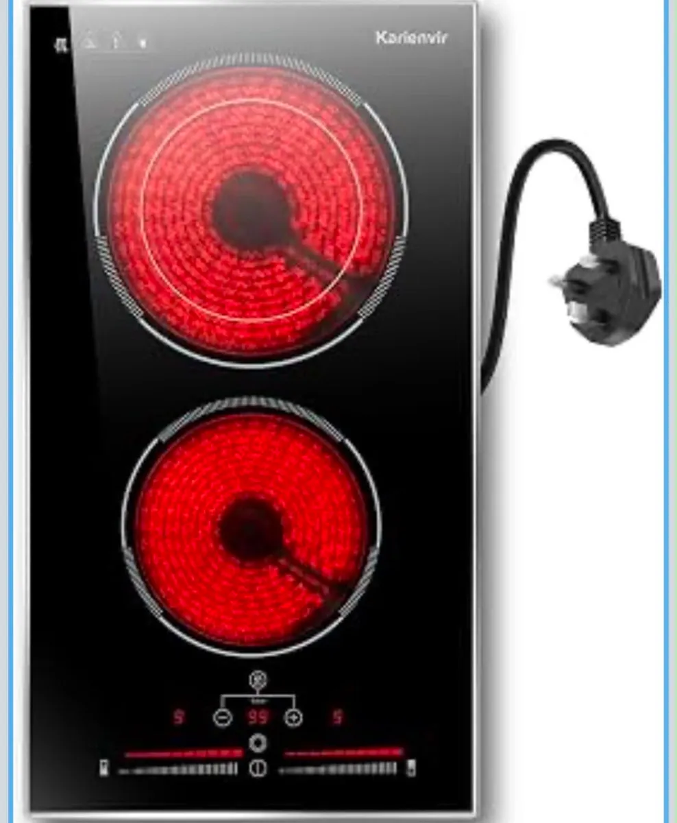 2 Ring Electric Hob Portable with Plug - Image 1