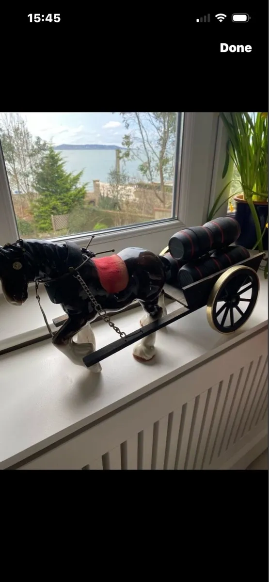 Vintage Ceramic Shire Horse & Barrel Trap - Image 1