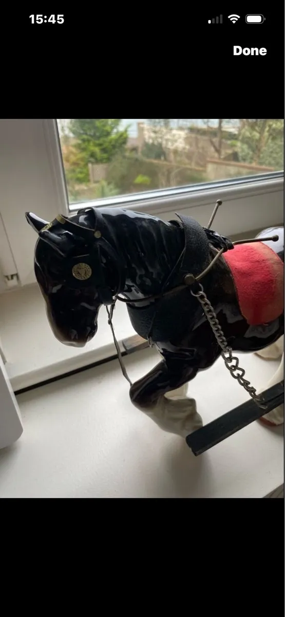 Vintage Ceramic Shire Horse & Barrel Trap - Image 2