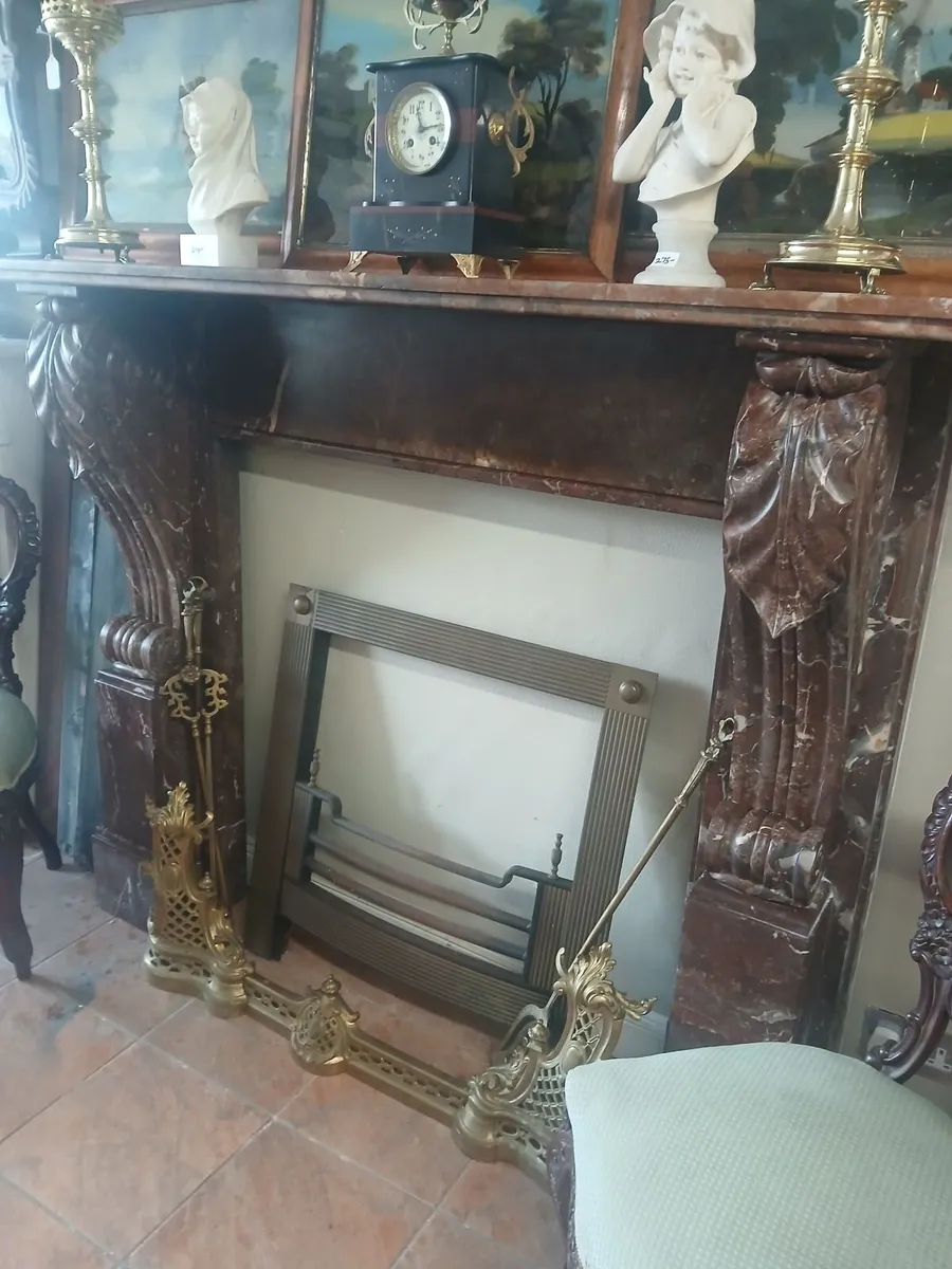 antique marble fireplace - Image 2