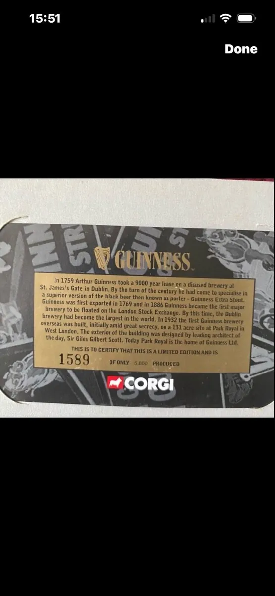 Limited Edition Corgi Guinness Delivery Truck - Image 2