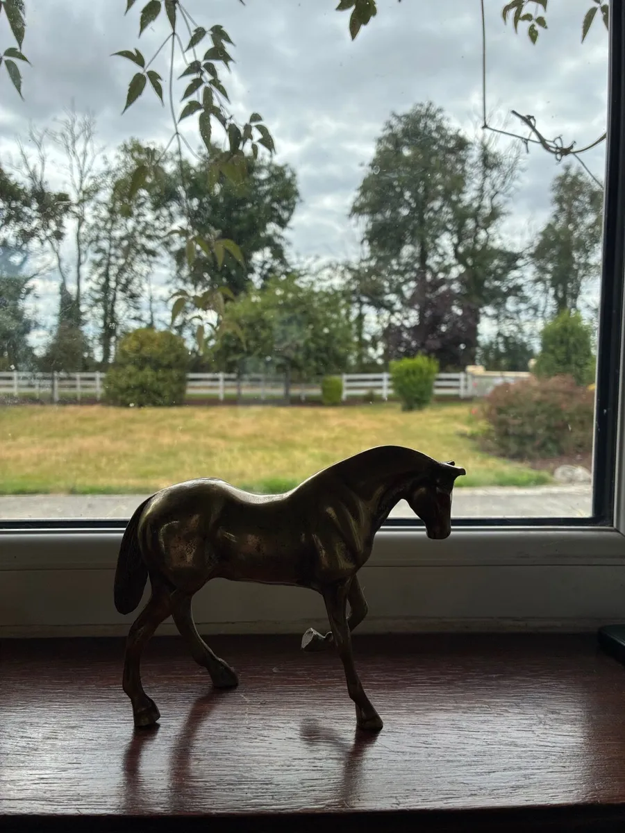 Vintage Solid Brass Horse Sculpture - Image 1