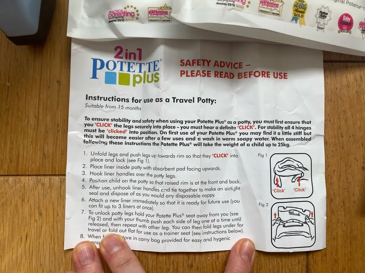 Potette Plus 2in1 Portable Potty & Toilet Trainer - Image 3