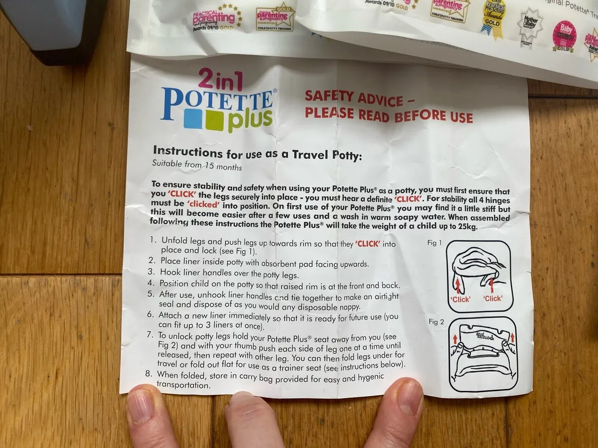 Potette Plus 2in1 Portable Potty & Toilet Trainer - Image 4