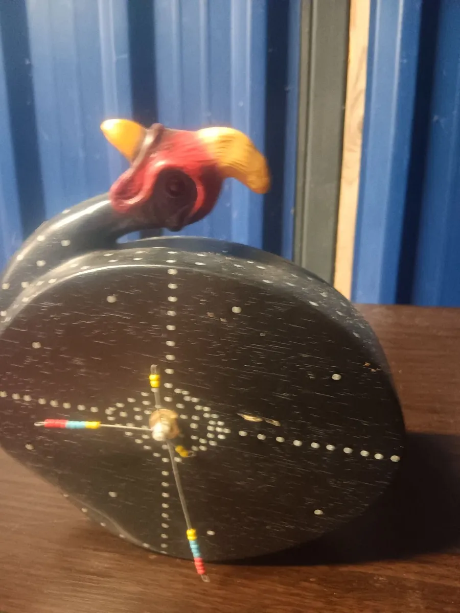 Hand carved wooden clock - Image 2