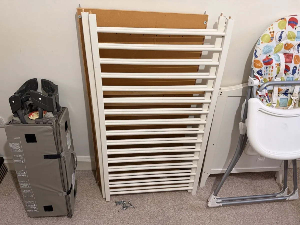 Baby Cot, high chair, travel Cot & stair gate - Image 2