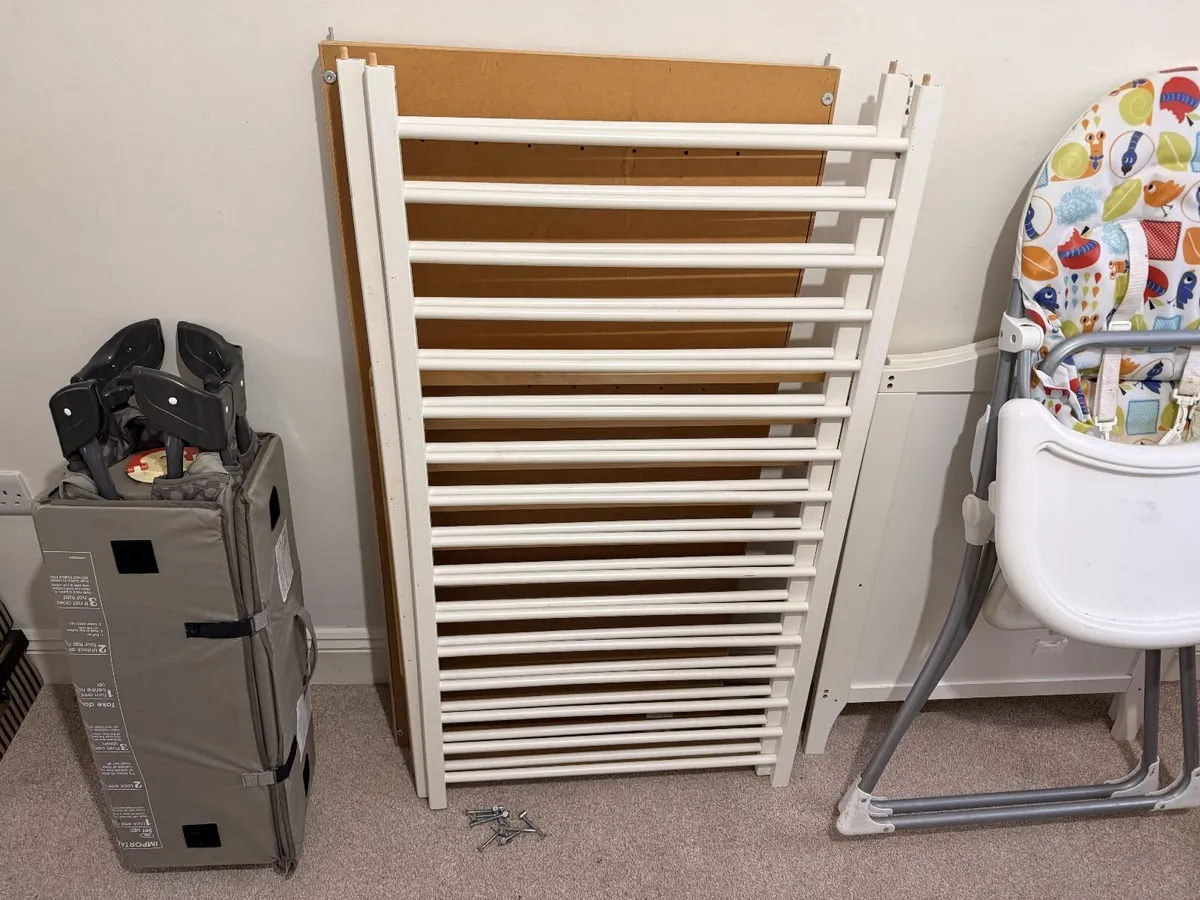 Baby Cot, high chair, travel Cot & stair gate - Image 1