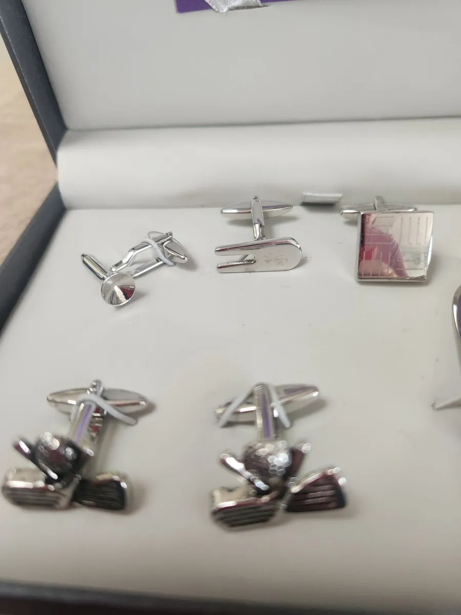 Cuff links gift set, golf theme - Image 2