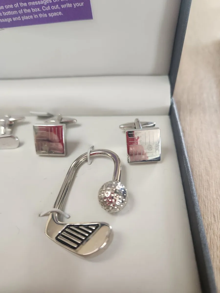 Cuff links gift set, golf theme - Image 3