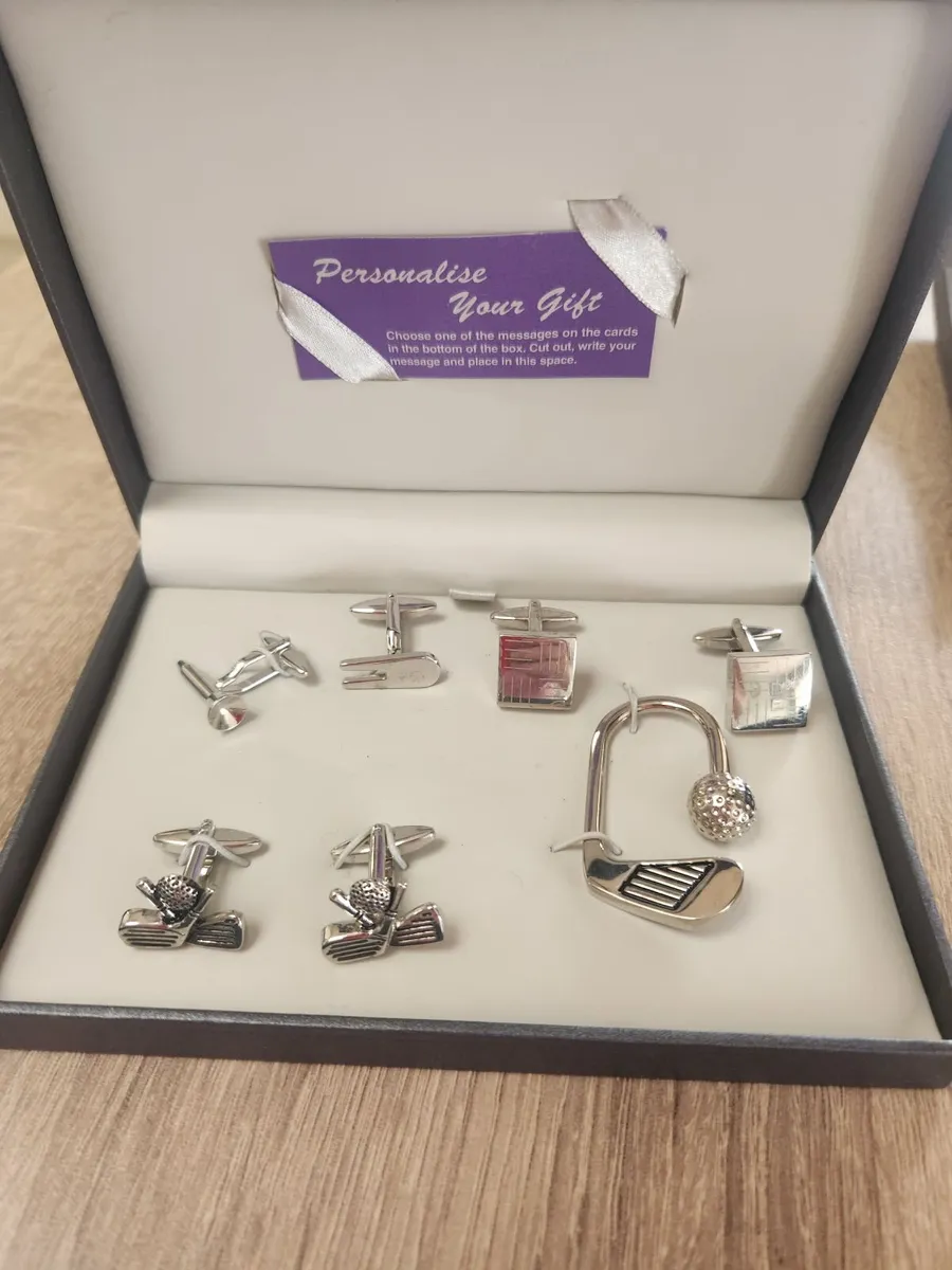 Cuff links gift set, golf theme - Image 4