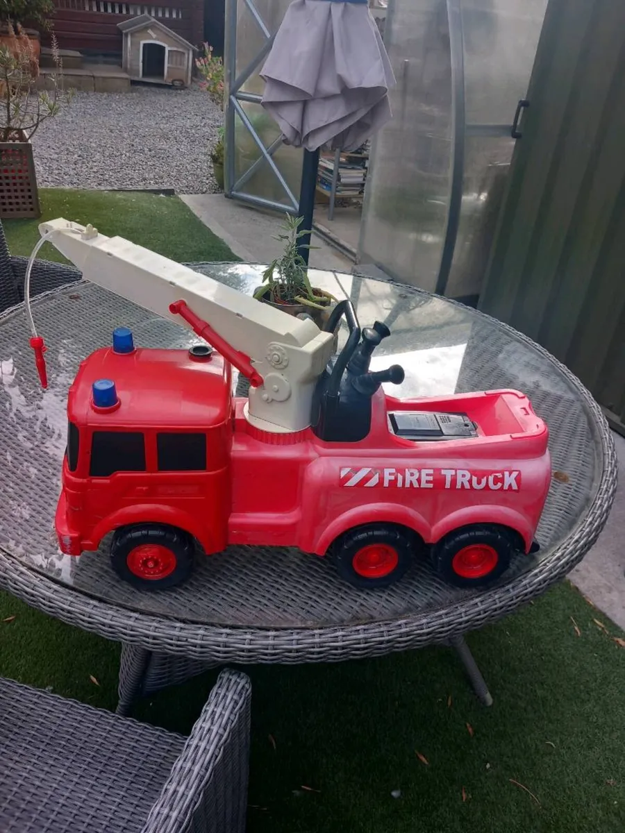 Large red fire engine truck toy, untested, D18 - Image 1