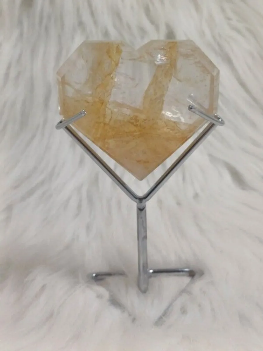 Golden healer heart with stand - Image 1