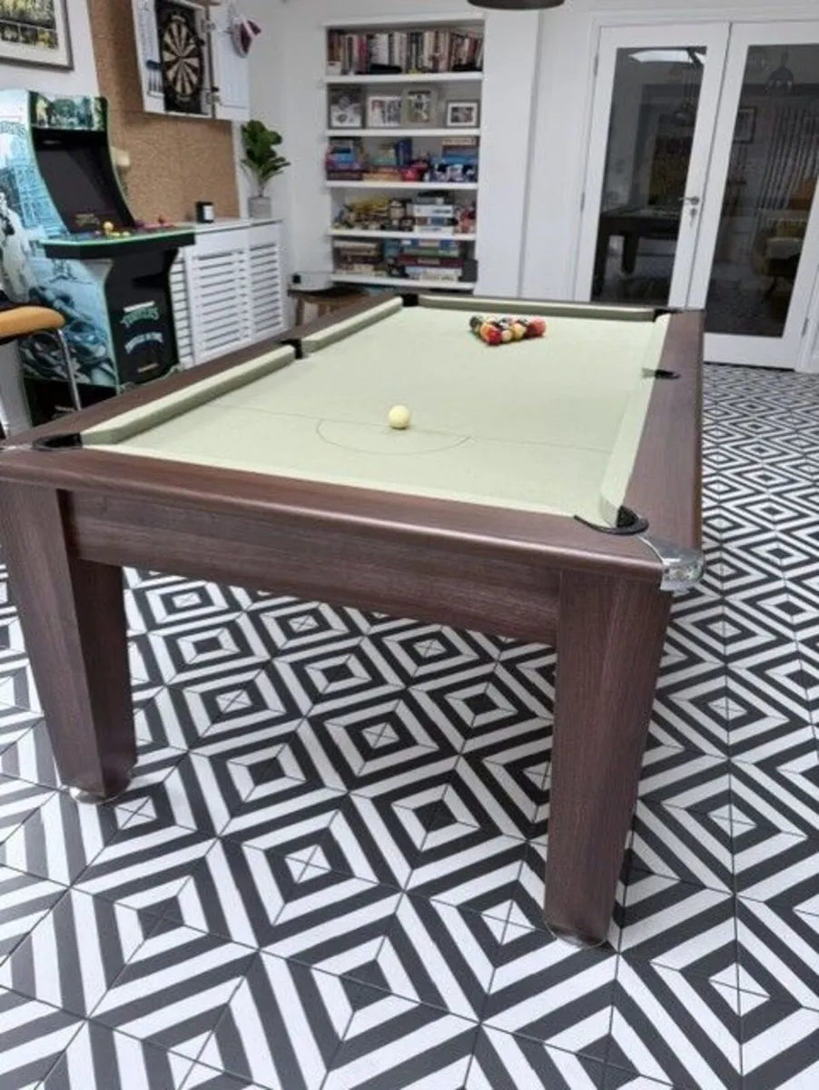 7 Foot Pool Diner Billiards Table Dark Walnut Fin - Image 2