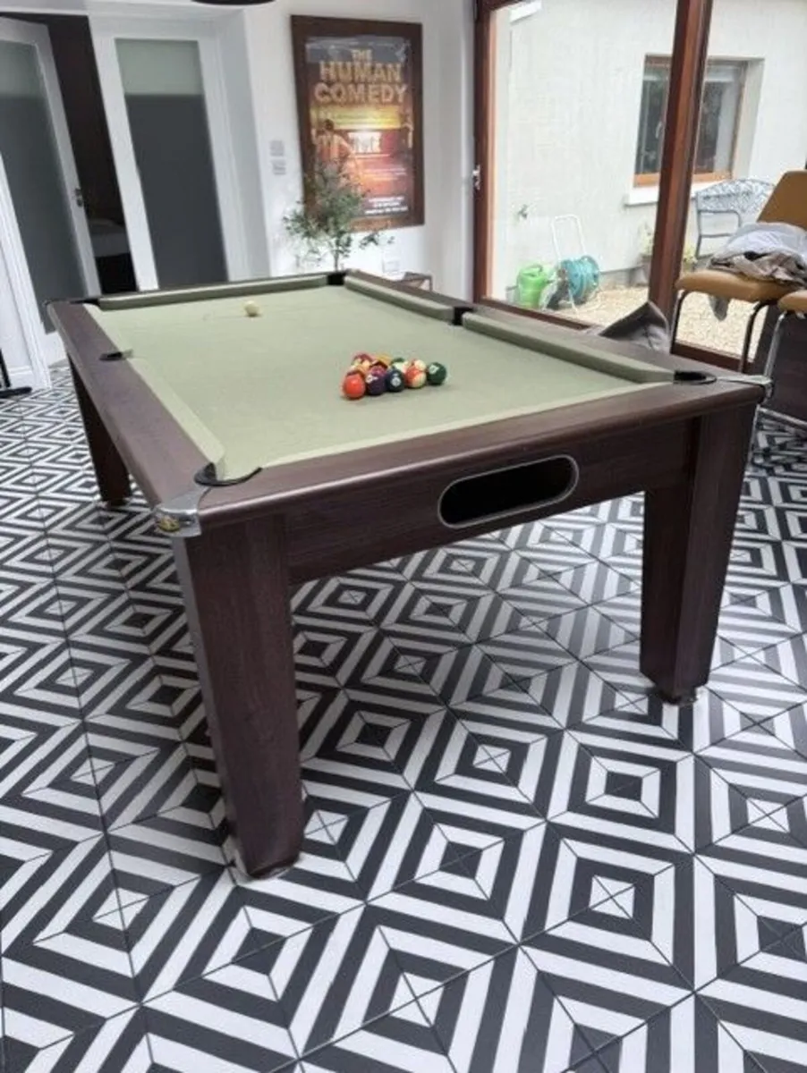 7 Foot Pool Diner Billiards Table Dark Walnut Fin - Image 1