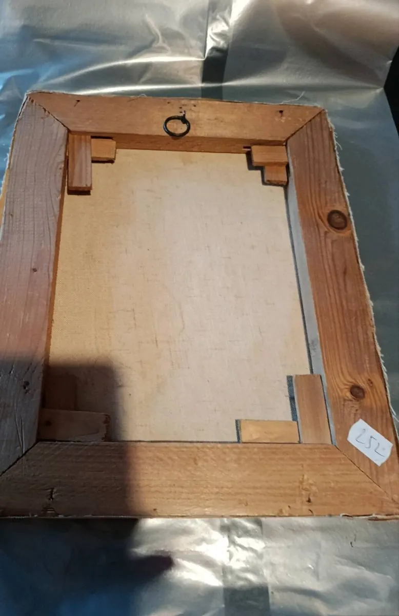 Antique oil painting on blind frame - Image 3