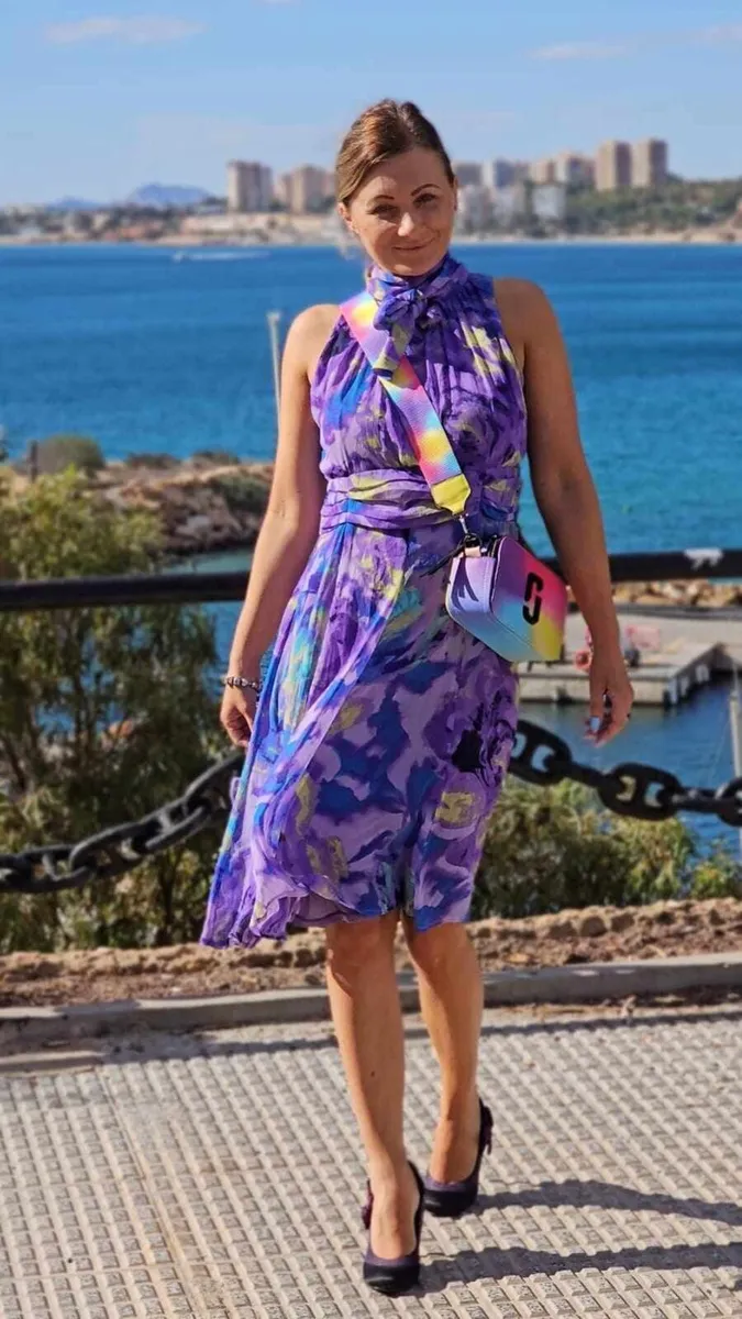 Dress with scarf - Image 1