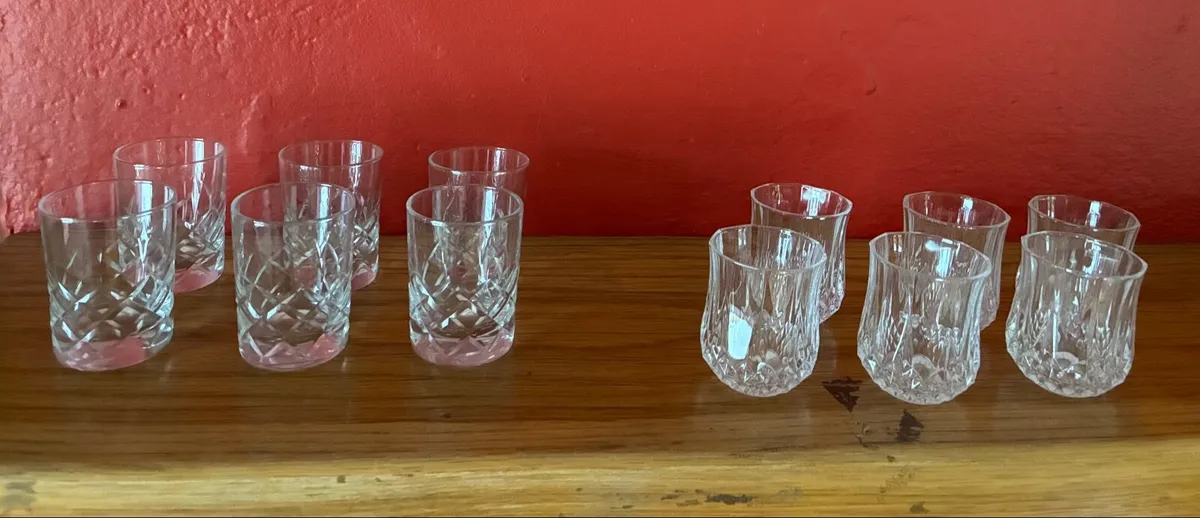 12 Vintage Cut Crystal Schnapps Glasses - Image 1
