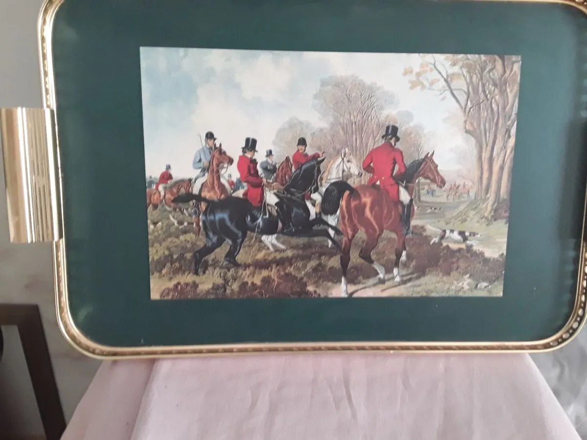 Vintage tray Huntsman scene - Image 3