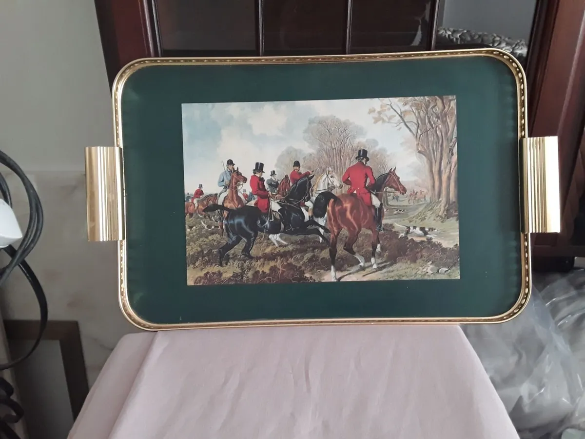 Vintage tray Huntsman scene - Image 2