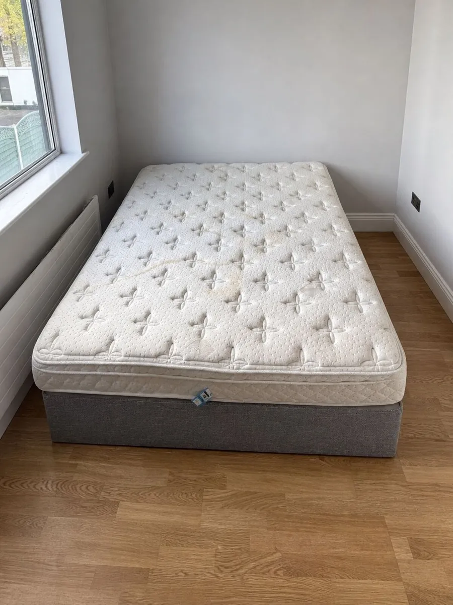 King Size Grey Divan Base + Mattress - €60 - Image 1