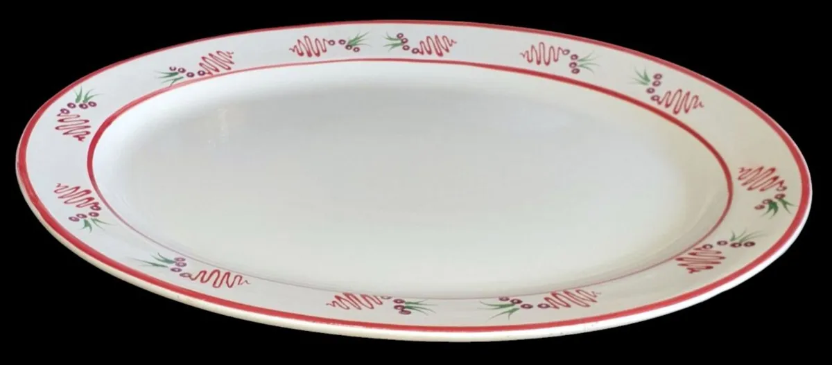 Pristine Vintage 2ft Ceramic Oval Serving Platter - Image 4