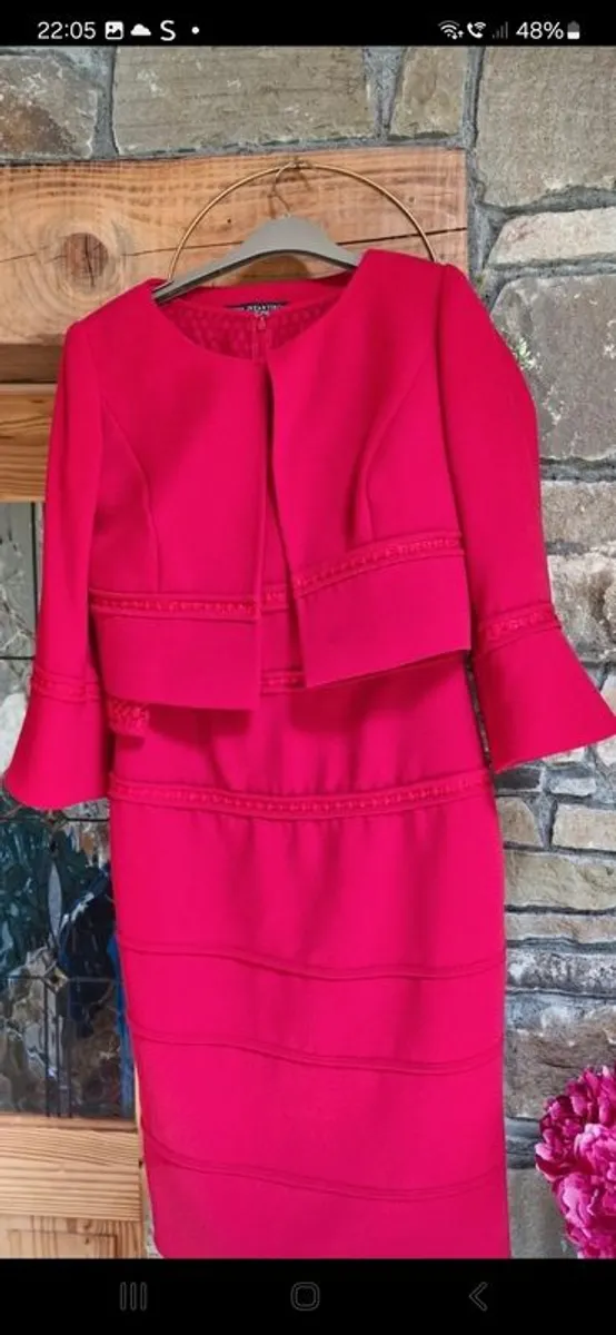 Veni Infantino ladies dress and jacket. Red Size 12 - Image 2